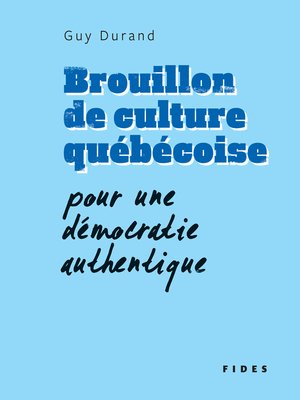 cover image of Brouillon de culture québécoise